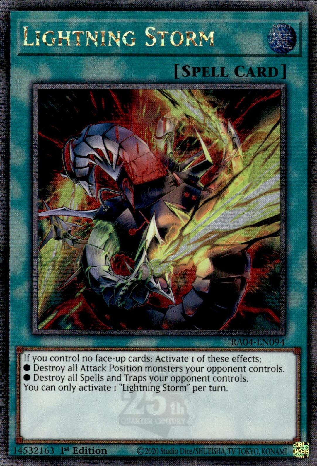 Lightning Storm (New Art) [RA04-EN094] Quarter Century Secret Rare | Jomio and Rueliete's Cards and Comics