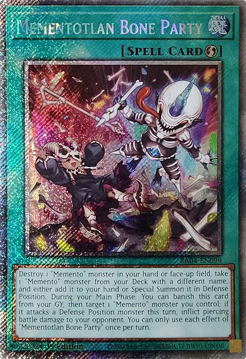 Mementotlan Bone Party [RA04-EN099] Platinum Secret Rare | Jomio and Rueliete's Cards and Comics