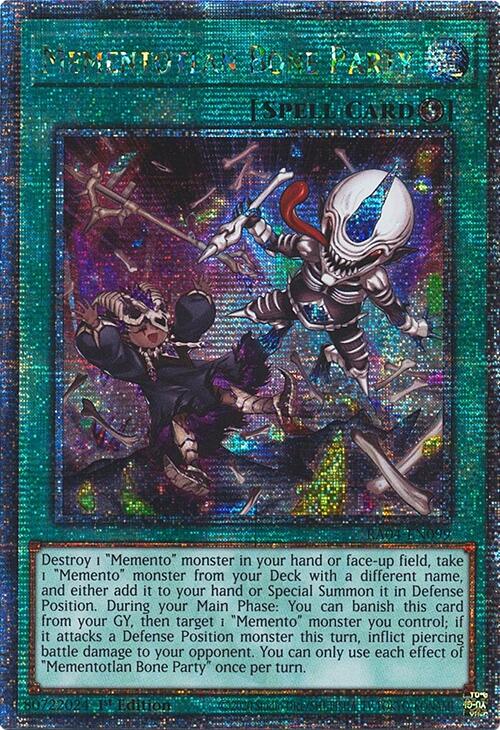 Mementotlan Bone Party [RA04-EN099] Quarter Century Secret Rare | Jomio and Rueliete's Cards and Comics