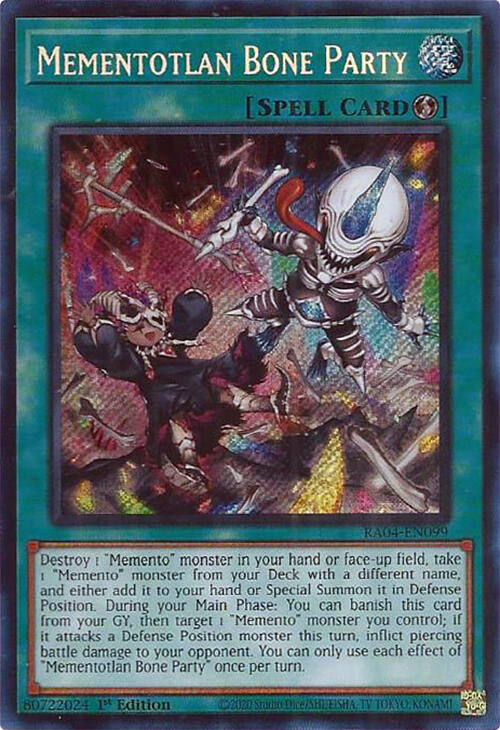 Mementotlan Bone Party [RA04-EN099] Secret Rare | Jomio and Rueliete's Cards and Comics