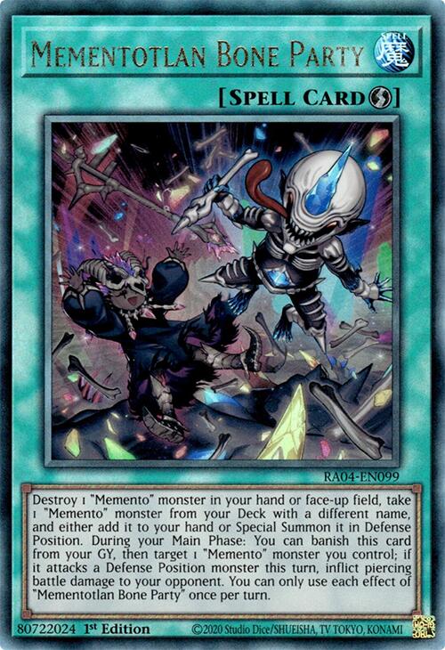 Mementotlan Bone Party [RA04-EN099] Prismatic Ultimate Rare | Jomio and Rueliete's Cards and Comics