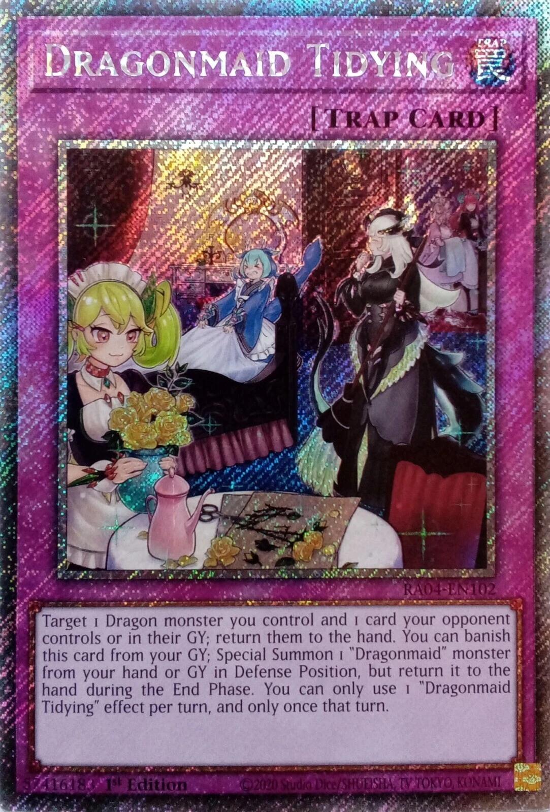 Dragonmaid Tidying [RA04-EN102] Platinum Secret Rare | Jomio and Rueliete's Cards and Comics