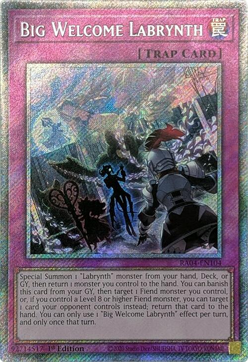 Big Welcome Labrynth [RA04-EN104] Platinum Secret Rare | Jomio and Rueliete's Cards and Comics