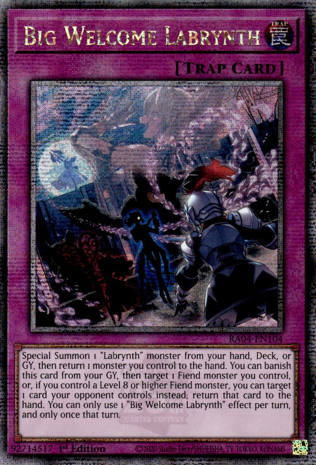 Big Welcome Labrynth [RA04-EN104] Quarter Century Secret Rare | Jomio and Rueliete's Cards and Comics