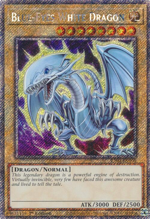 Blue-Eyes White Dragon (7th Art) [RA04-EN108] Platinum Secret Rare | Jomio and Rueliete's Cards and Comics