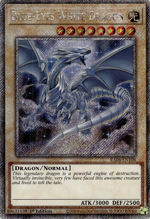 Blue-Eyes White Dragon (8th Art) [RA04-EN108] Platinum Secret Rare | Jomio and Rueliete's Cards and Comics