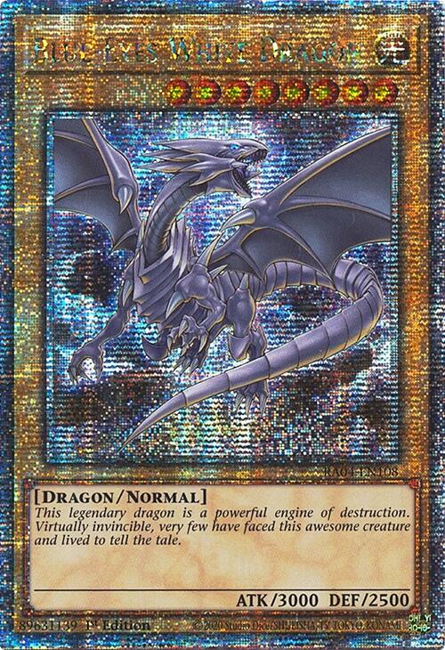 Blue-Eyes White Dragon (8th Art) [RA04-EN108] Quarter Century Secret Rare | Jomio and Rueliete's Cards and Comics