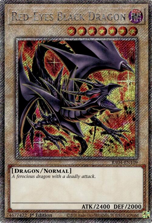 Red-Eyes Black Dragon (8th Art) [RA04-EN109] Platinum Secret Rare | Jomio and Rueliete's Cards and Comics