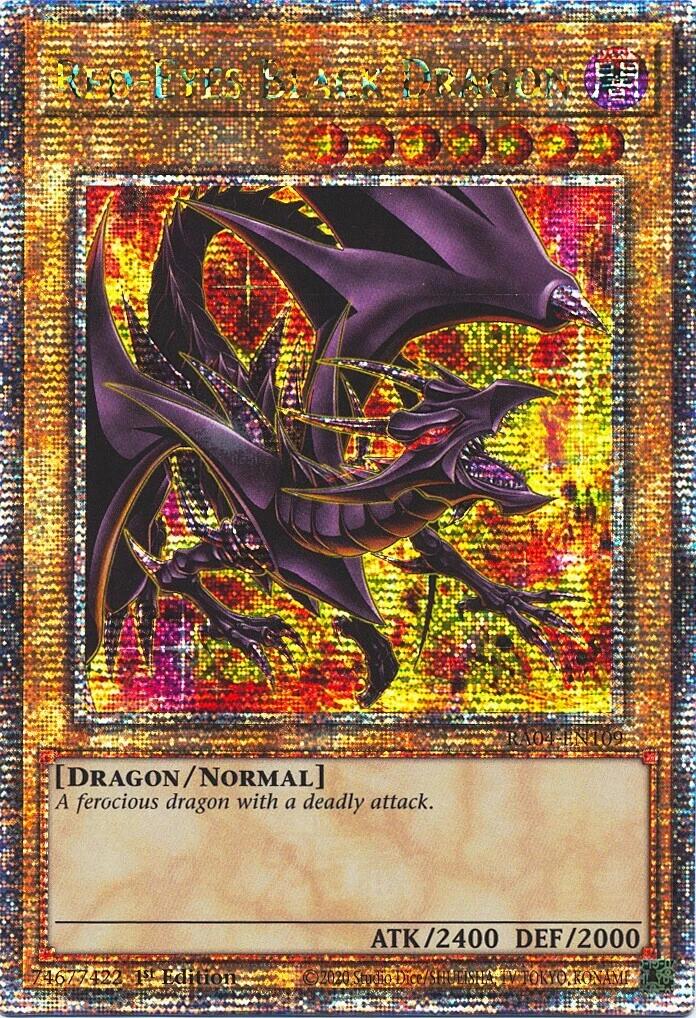 Red-Eyes Black Dragon (8th Art) [RA04-EN109] Quarter Century Secret Rare | Jomio and Rueliete's Cards and Comics
