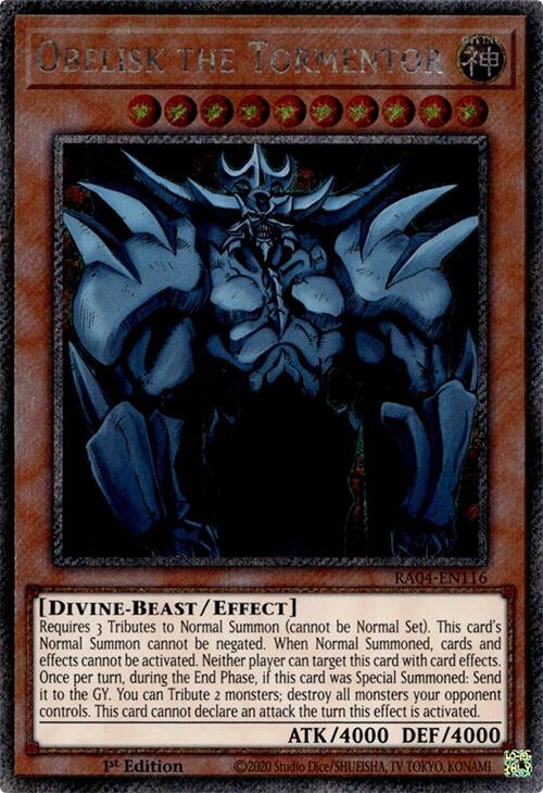 Obelisk the Tormentor [RA04-EN116] Platinum Secret Rare | Jomio and Rueliete's Cards and Comics