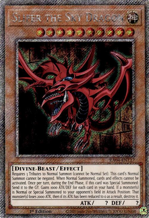 Slifer the Sky Dragon [RA04-EN117] Platinum Secret Rare | Jomio and Rueliete's Cards and Comics