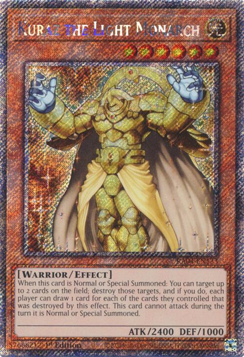 Kuraz the Light Monarch [RA04-EN133] Platinum Secret Rare | Jomio and Rueliete's Cards and Comics