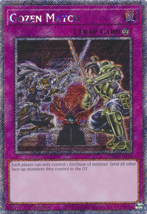 Gozen Match [RA04-EN134] Platinum Secret Rare | Jomio and Rueliete's Cards and Comics