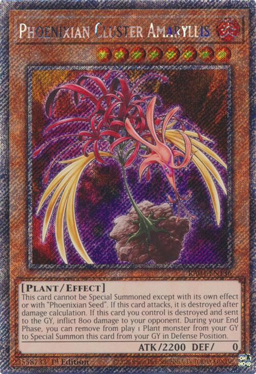 Phoenixian Cluster Amaryllis [RA04-EN136] Platinum Secret Rare | Jomio and Rueliete's Cards and Comics
