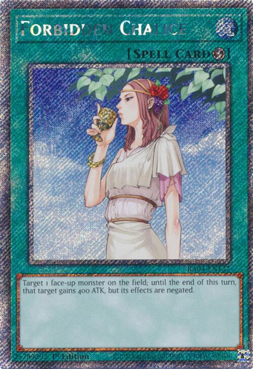 Forbidden Chalice [RA04-EN137] Platinum Secret Rare | Jomio and Rueliete's Cards and Comics