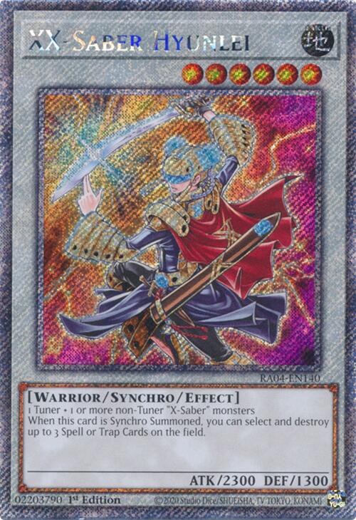 XX-Saber Hyunlei [RA04-EN140] Platinum Secret Rare | Jomio and Rueliete's Cards and Comics