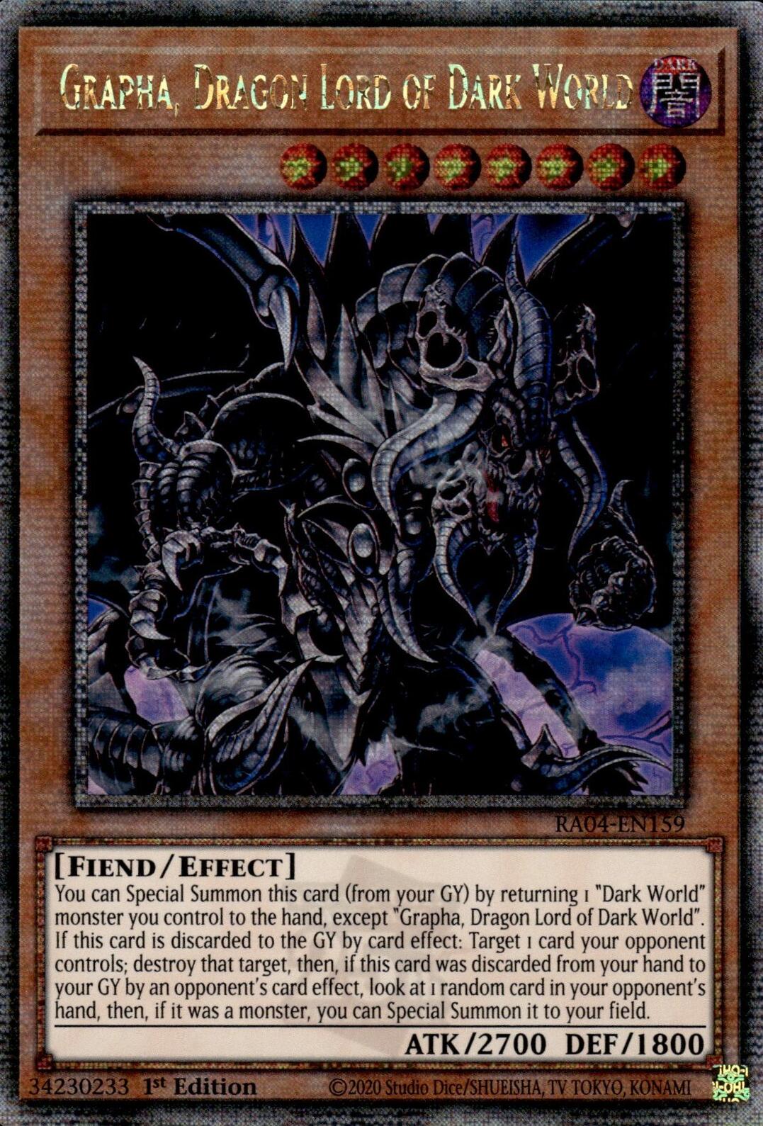 Grapha, Dragon Lord of Dark World [RA04-EN159] Quarter Century Secret Rare | Jomio and Rueliete's Cards and Comics