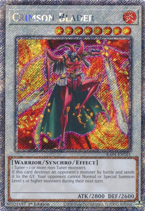 Crimson Blader [RA04-EN161] Platinum Secret Rare | Jomio and Rueliete's Cards and Comics