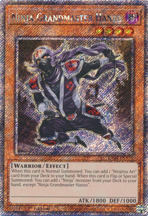 Ninja Grandmaster Hanzo [RA04-EN173] Platinum Secret Rare | Jomio and Rueliete's Cards and Comics