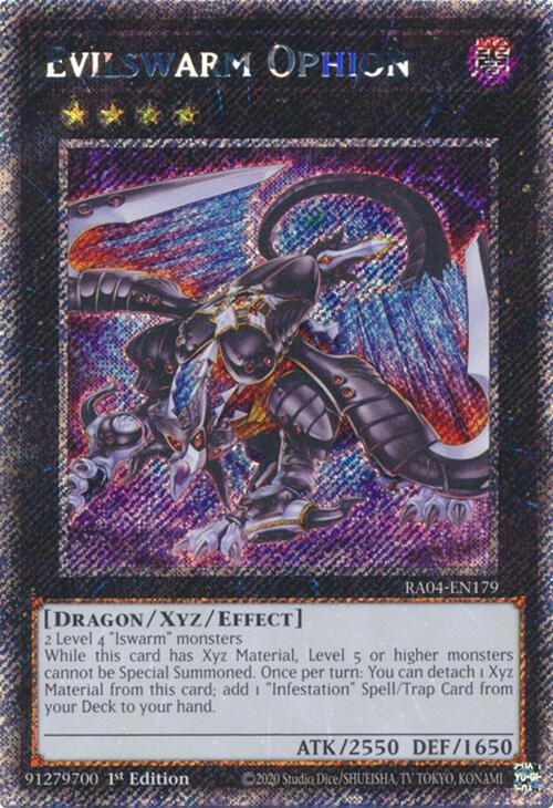 Evilswarm Ophion [RA04-EN179] Platinum Secret Rare | Jomio and Rueliete's Cards and Comics