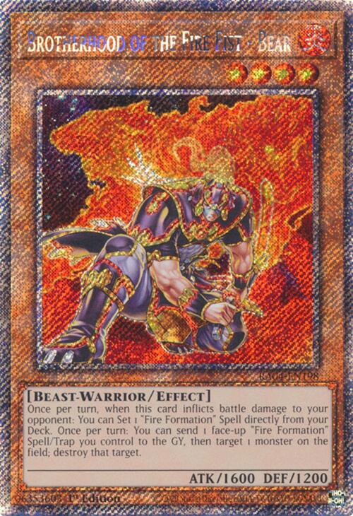 Brotherhood of the Fire Fist - Bear [RA04-EN198] Platinum Secret Rare | Jomio and Rueliete's Cards and Comics