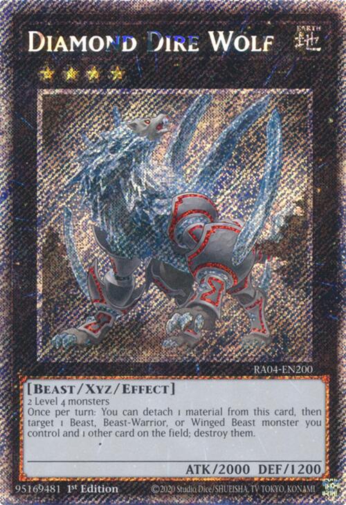 Diamond Dire Wolf [RA04-EN200] Platinum Secret Rare | Jomio and Rueliete's Cards and Comics
