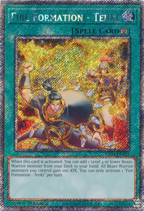 Fire Formation - Tenki [RA04-EN201] Platinum Secret Rare | Jomio and Rueliete's Cards and Comics