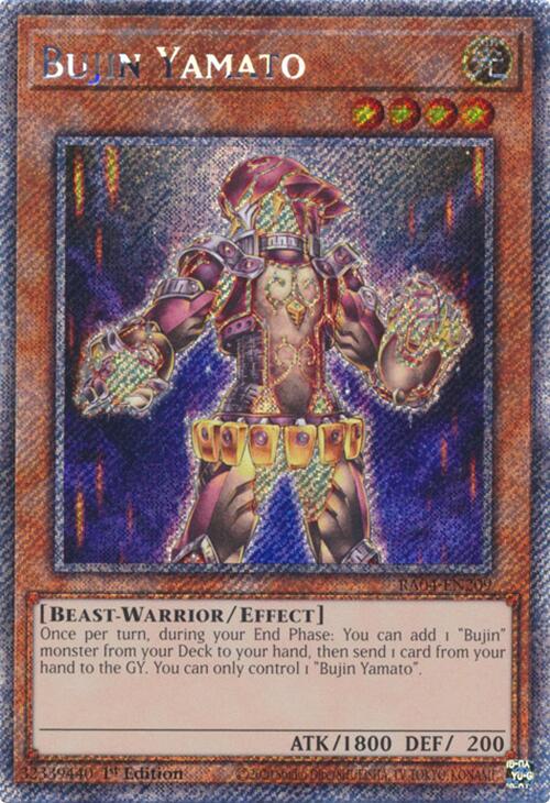 Bujin Yamato [RA04-EN209] Platinum Secret Rare | Jomio and Rueliete's Cards and Comics