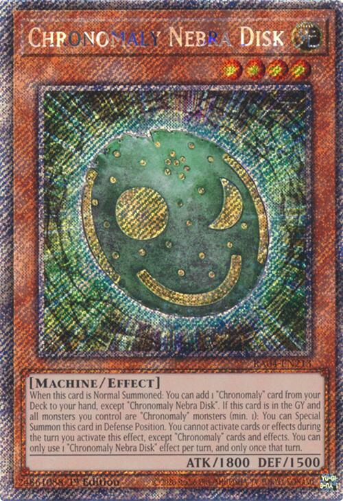 Chronomaly Nebra Disk [RA04-EN213] Platinum Secret Rare | Jomio and Rueliete's Cards and Comics