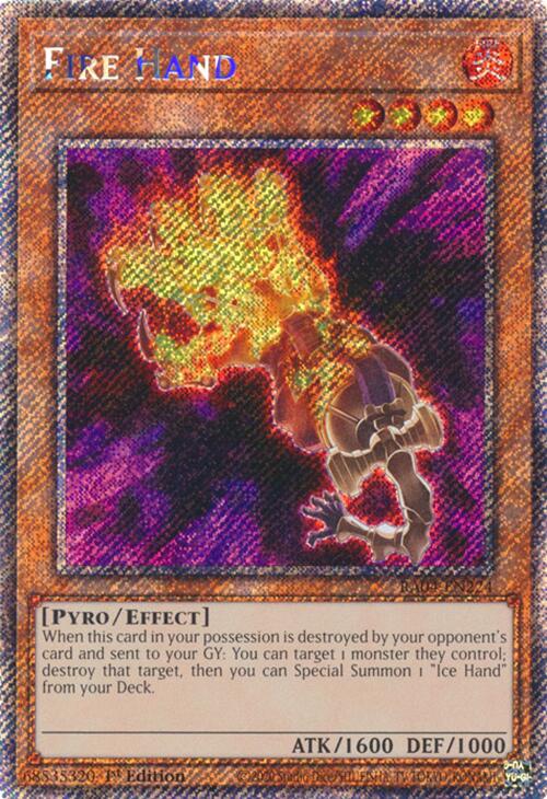 Fire Hand [RA04-EN224] Platinum Secret Rare | Jomio and Rueliete's Cards and Comics