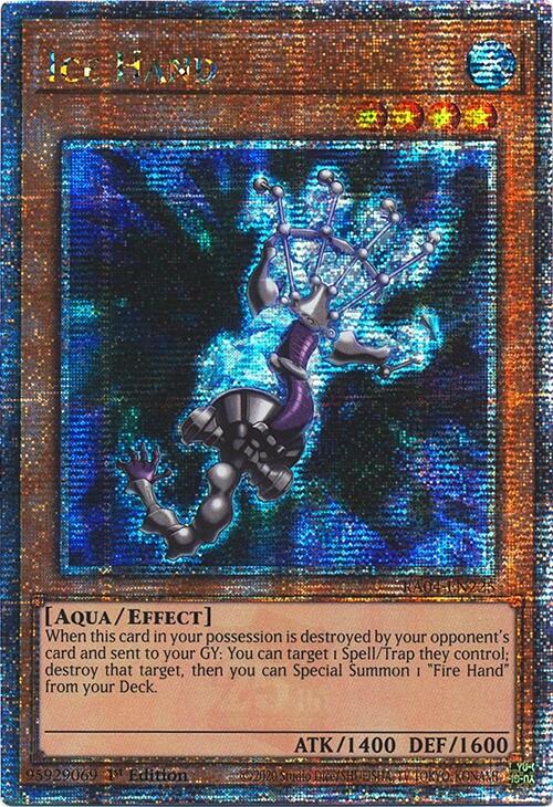 Ice Hand [RA04-EN225] Quarter Century Secret Rare | Jomio and Rueliete's Cards and Comics