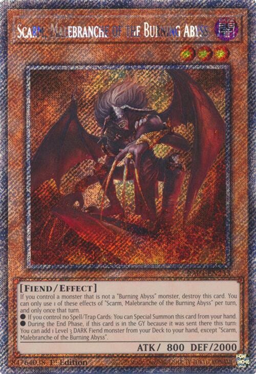 Scarm, Malebranche of the Burning Abyss [RA04-EN233] Platinum Secret Rare | Jomio and Rueliete's Cards and Comics