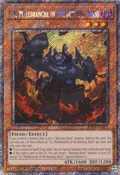 Cir, Malebranche of the Burning Abyss [RA04-EN235] Platinum Secret Rare | Jomio and Rueliete's Cards and Comics