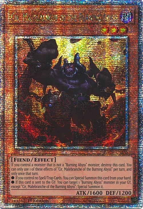 Cir, Malebranche of the Burning Abyss [RA04-EN235] Quarter Century Secret Rare | Jomio and Rueliete's Cards and Comics