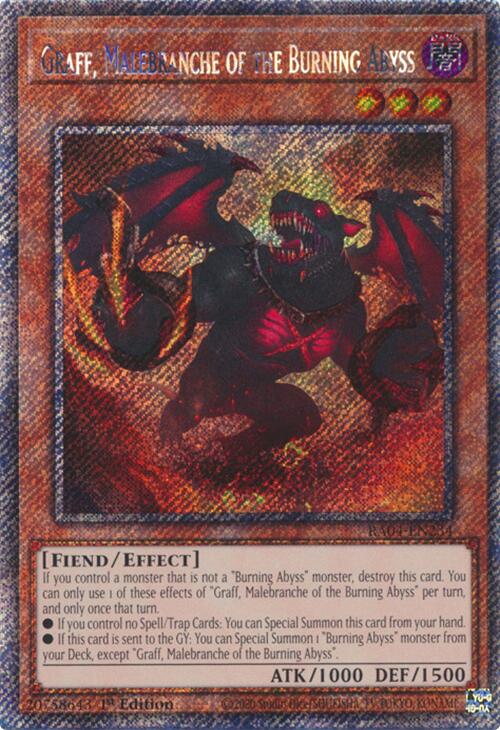 Graff, Malebranche of the Burning Abyss [RA04-EN234] Platinum Secret Rare | Jomio and Rueliete's Cards and Comics