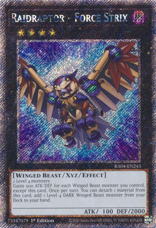 Raidraptor - Force Strix [RA04-EN243] Platinum Secret Rare | Jomio and Rueliete's Cards and Comics