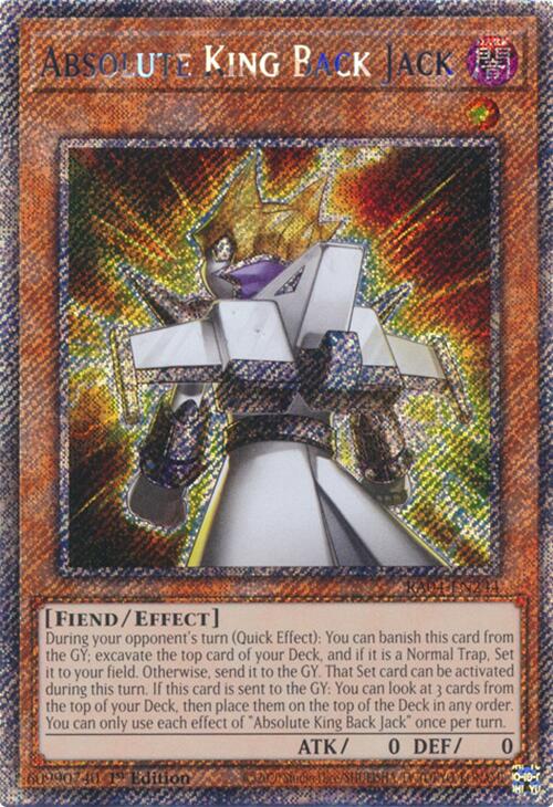 Absolute King Back Jack [RA04-EN244] Platinum Secret Rare | Jomio and Rueliete's Cards and Comics