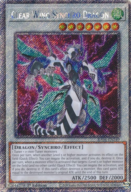 Clear Wing Synchro Dragon [RA04-EN249] Platinum Secret Rare | Jomio and Rueliete's Cards and Comics