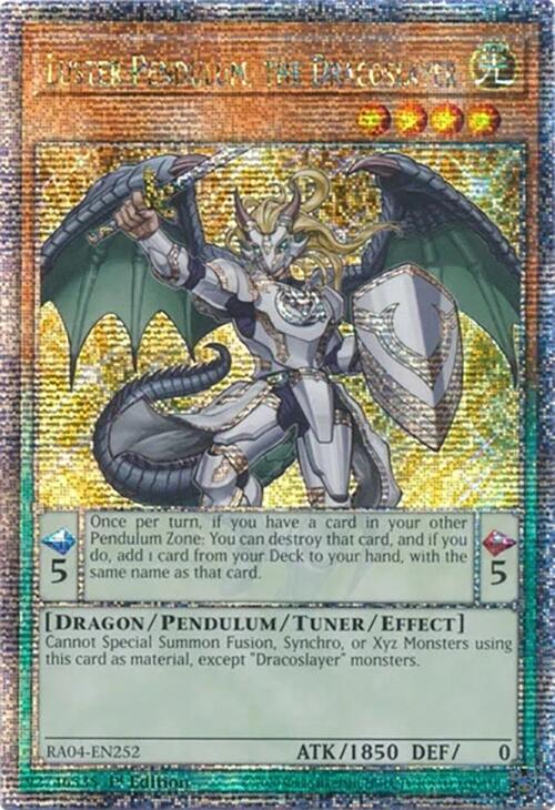 Luster Pendulum, the Dracoslayer [RA04-EN252] Quarter Century Secret Rare | Jomio and Rueliete's Cards and Comics