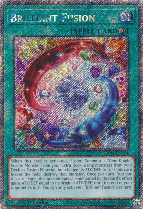 Brilliant Fusion [RA04-EN254] Platinum Secret Rare | Jomio and Rueliete's Cards and Comics