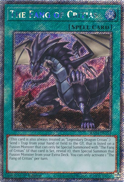 The Fang of Critias [RA04-EN255] Platinum Secret Rare | Jomio and Rueliete's Cards and Comics