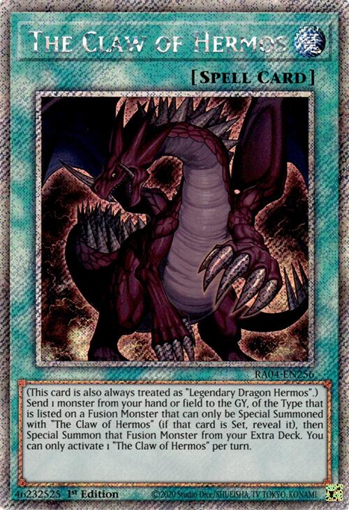 The Claw of Hermos [RA04-EN256] Platinum Secret Rare | Jomio and Rueliete's Cards and Comics