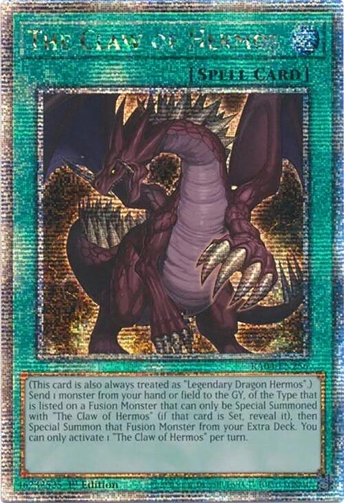 The Claw of Hermos [RA04-EN256] Quarter Century Secret Rare | Jomio and Rueliete's Cards and Comics
