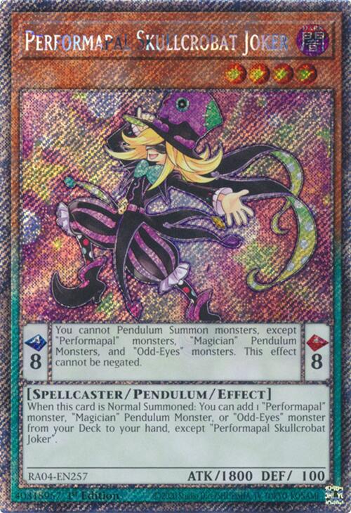 Performapal Skullcrobat Joker [RA04-EN257] Platinum Secret Rare | Jomio and Rueliete's Cards and Comics