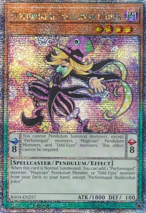 Performapal Skullcrobat Joker [RA04-EN257] Quarter Century Secret Rare | Jomio and Rueliete's Cards and Comics