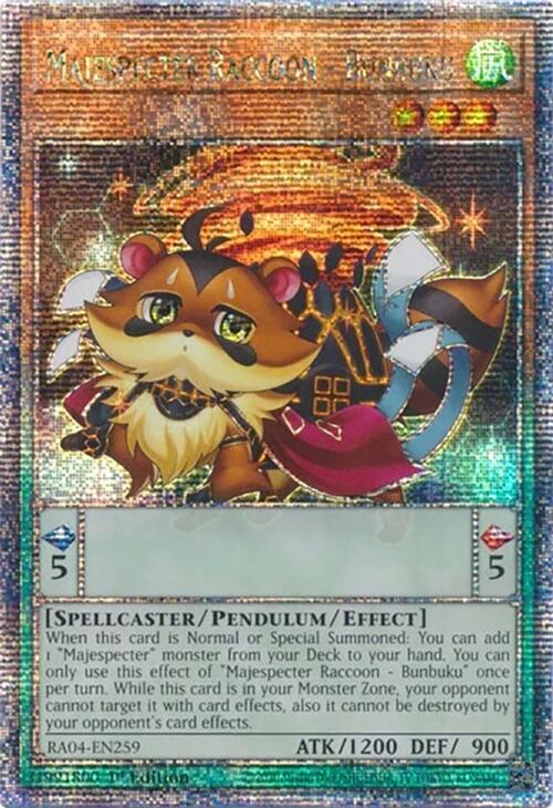 Majespecter Raccoon - Bunbuku [RA04-EN259] Quarter Century Secret Rare | Jomio and Rueliete's Cards and Comics