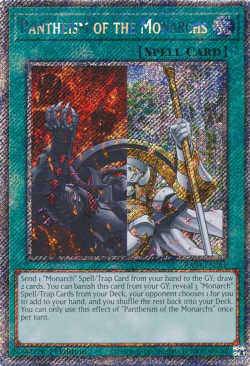 Pantheism of the Monarchs [RA04-EN261] Platinum Secret Rare | Jomio and Rueliete's Cards and Comics