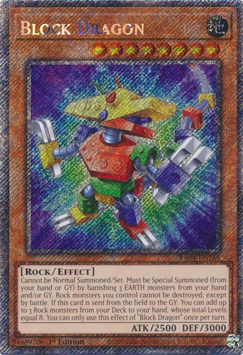 Block Dragon [RA04-EN268] Platinum Secret Rare | Jomio and Rueliete's Cards and Comics