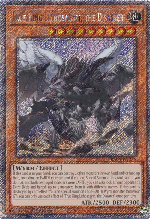 True King Lithosagym, the Disaster [RA04-EN275] Platinum Secret Rare | Jomio and Rueliete's Cards and Comics