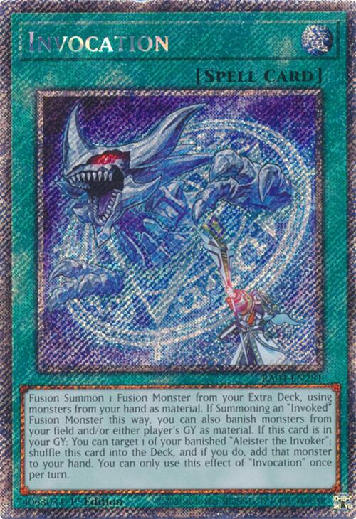 Invocation [RA04-EN281] Platinum Secret Rare | Jomio and Rueliete's Cards and Comics